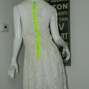 Anthropologie FUNKTIONAL Dress White Crochet Eyele‎